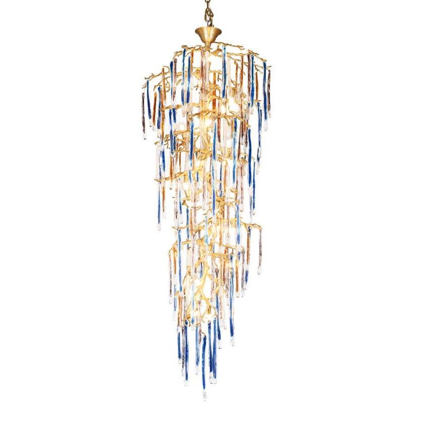Brass glass foyer chandelier for entryway lighting guide