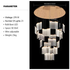 Acrylic Square Designer Tile Chandelier for Foyer and High Ceiling Living Room