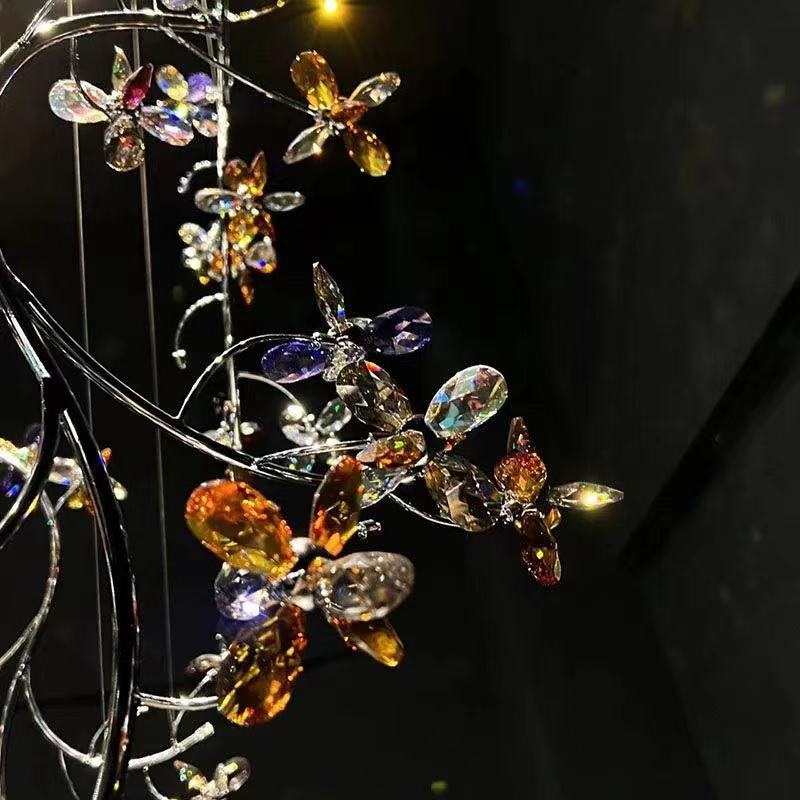 Luxury Branch Flower Crystal Chandelier for High-Ceiling / staircase / foyer / hallway