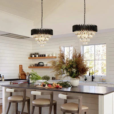 Modern Luxury Multi-Tier Oval / round Crystal Tiered Chandelier