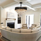 Modern Luxury Multi-Tier Oval / round Crystal Tiered Chandelier