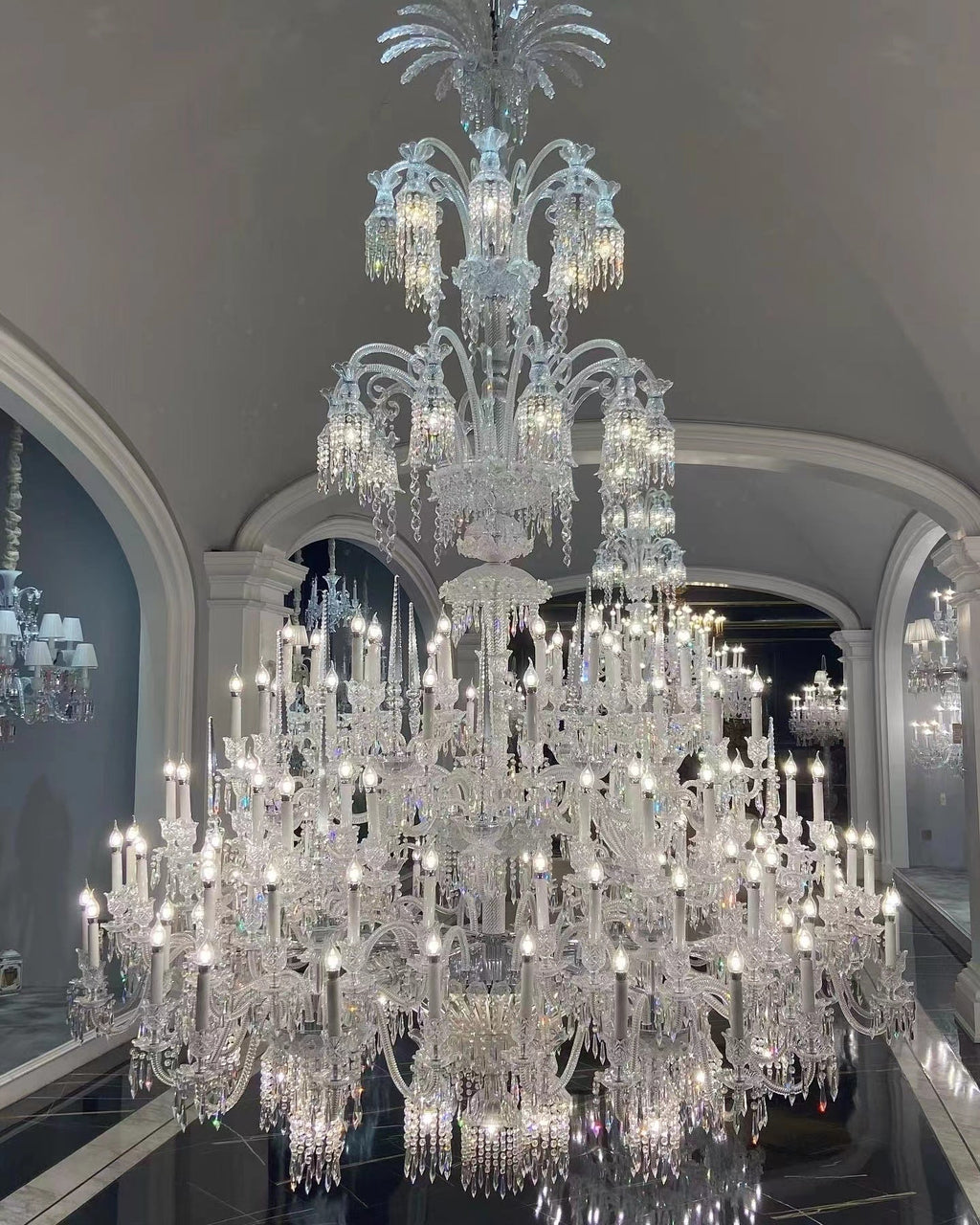 Luxury Large Multi Candles Chandelier Islam Crystal Ceiling Lighting for Living Room / Hall Decoration