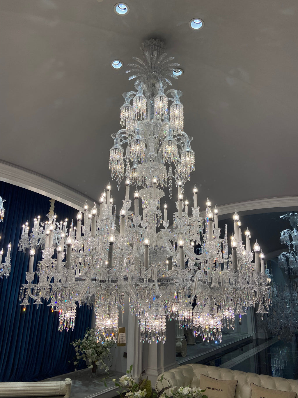 Luxury Large Multi Candles Chandelier Islam Crystal Ceiling Lighting for Living Room / Hall Decoration
