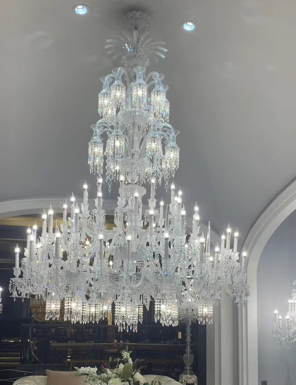 Luxury Large Multi Candles Chandelier Islam Crystal Ceiling Lighting for Living Room / Hall Decoration