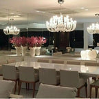 Modern Floral Reeded Glass Chandelier for Living / Dining Room