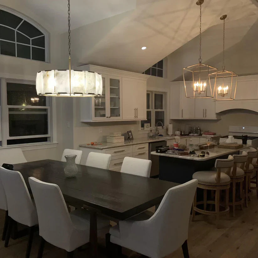 Modern Round Alabaster Chandelier for Living Room / bedroom