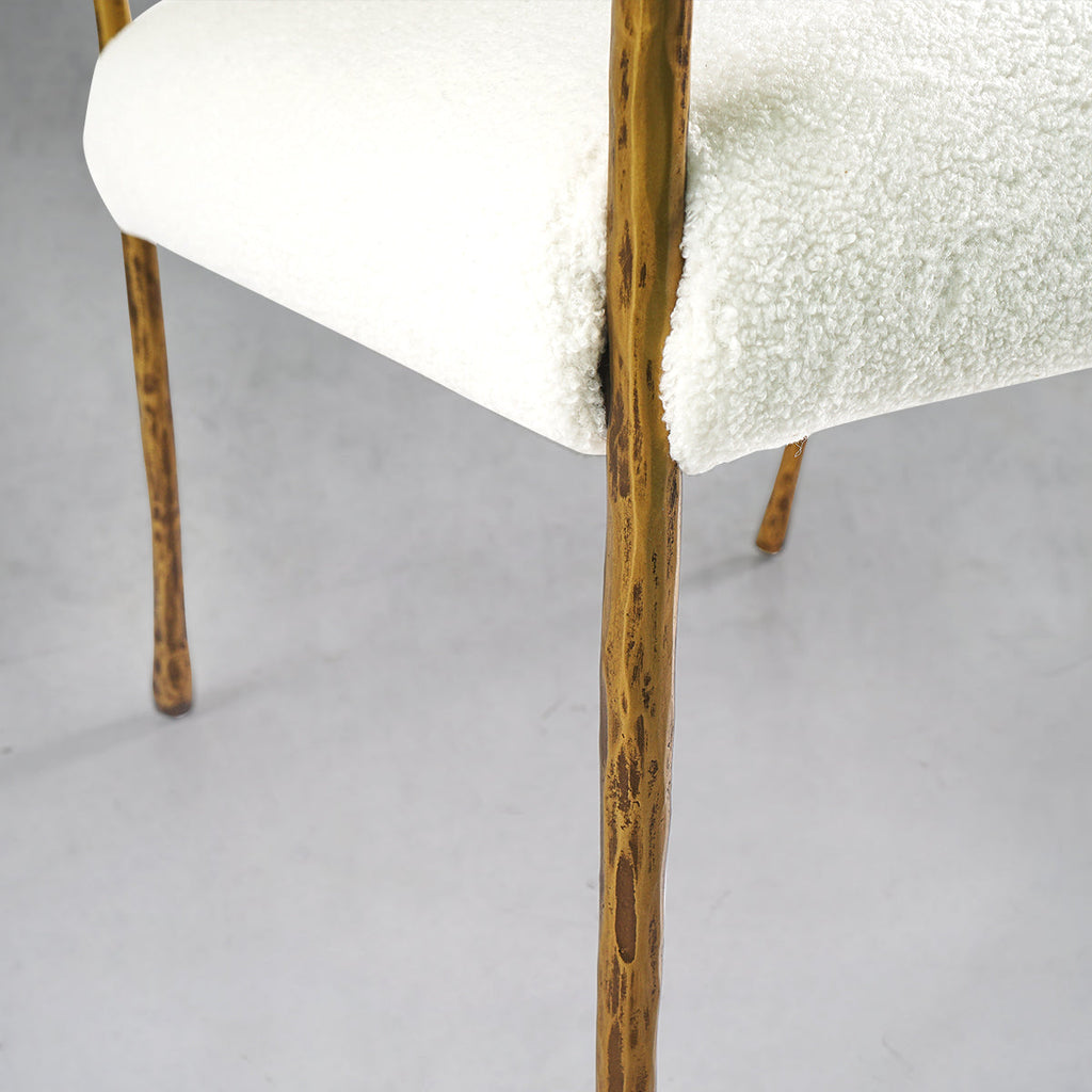Vintage Forged Retro Copper Iron Frame Dining Chair