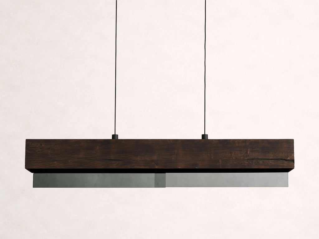Lena Linear Wood Glass Chandelier 47-Inch62-Inch72-Inchl