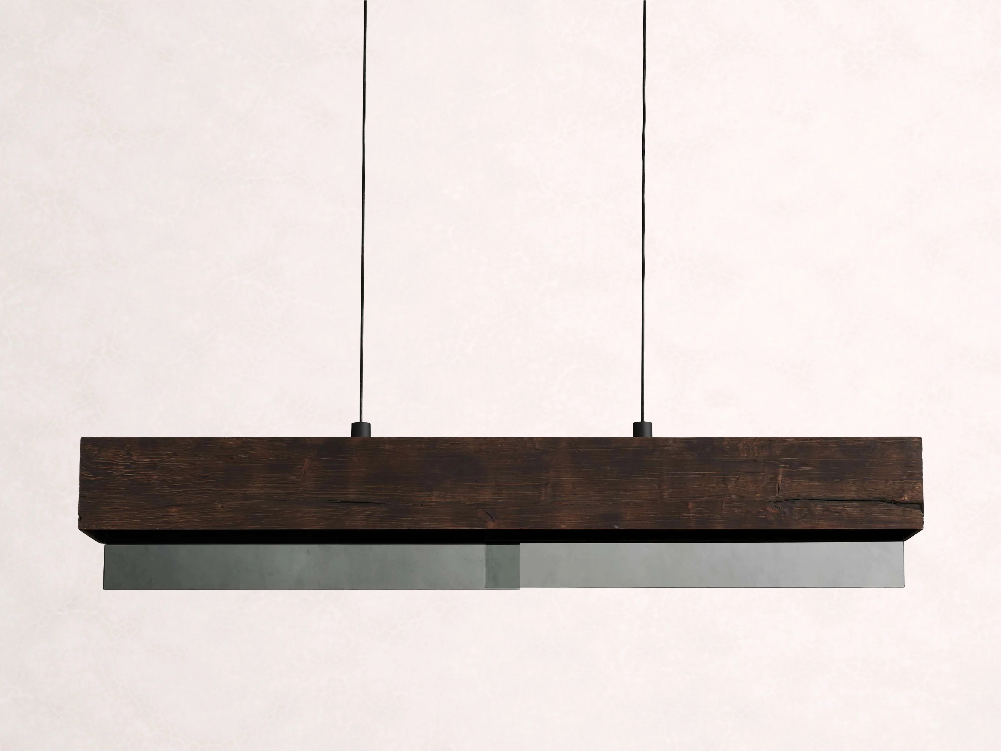 Lena Linear Wood Glass Chandelier 47-Inch62-Inch72-Inchl