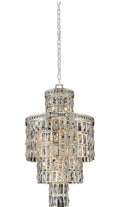 Luxury Round / oval Multi-Tier Crystal Chandelier in Silver Finish