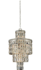 Luxury Round / oval Multi-Tier Crystal Chandelier in Silver Finish