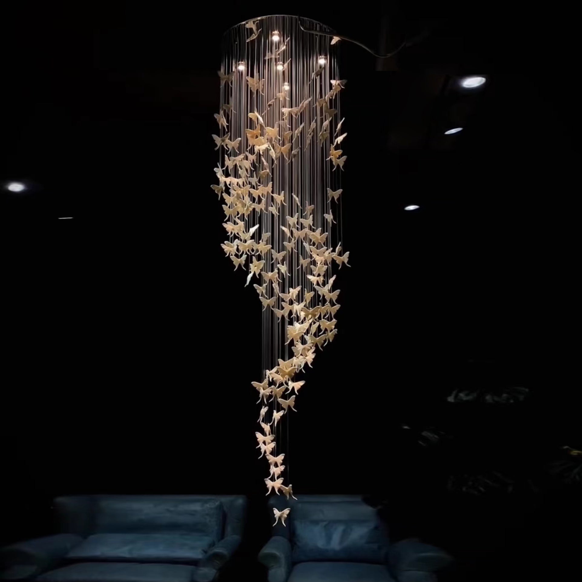 Modern Spiral Staircase Chandelier Ceiling Light for High Ceiling Living Room / Entryway
