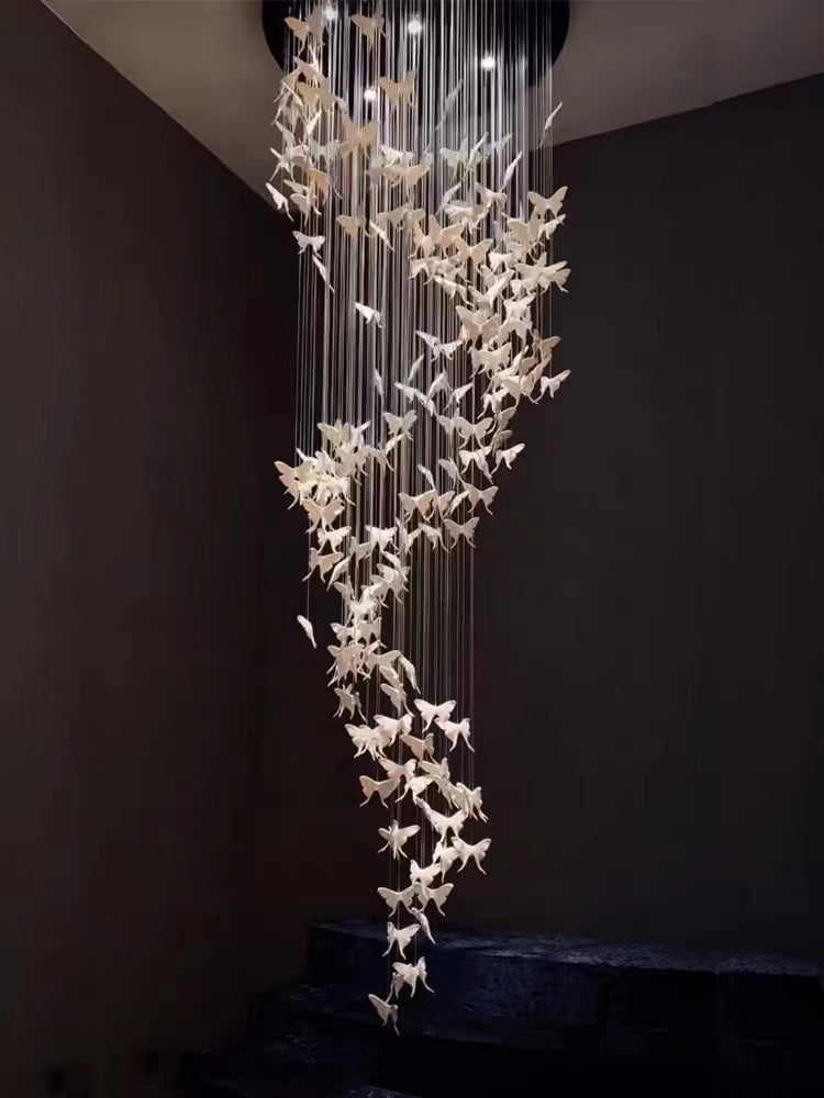 Modern Spiral Staircase Chandelier Ceiling Light for High Ceiling Living Room / Entryway