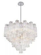 Modern Multi-Tiered Tubular Glass Chandelier for Low-Ceiling