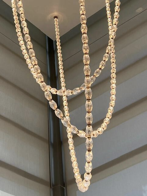 Creative Glass Pearl Necklace Pendnat Chandelier for Living / dining Room / staircase