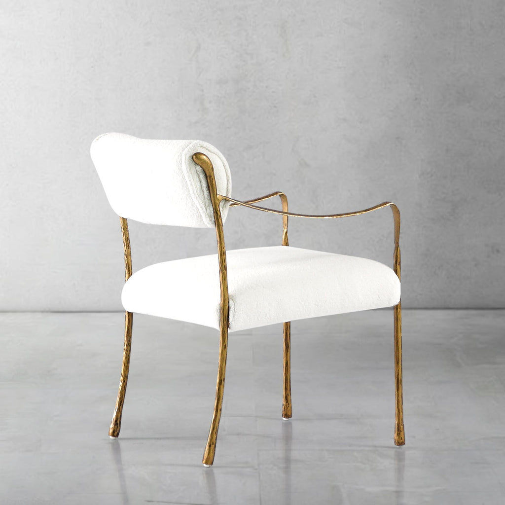Vintage Forged Retro Copper Iron Frame Dining Chair