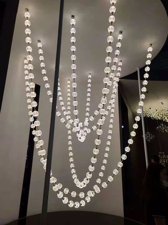 Modern Creative Pearl Necklace Chandelier for Living Room / staircase / foyer / entryway