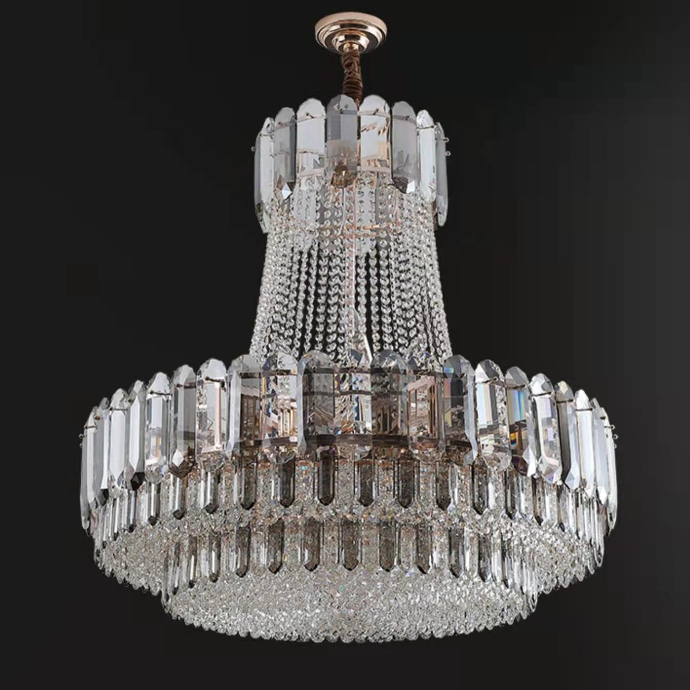 High-Grade Crystal Chandelier for Living Room Luxury Duplex Hallway Ceiling Light