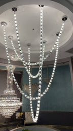 Modern Crystal Bullet Necklace Chain Chandelier for Living Room / staircase / foyer / hotel / restaurant
