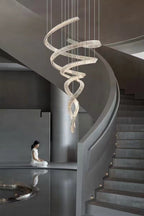 Designer Foyer Living Room Ceiling Light Stylish Spiral Crystal Chandelier for Hotel Entrance
