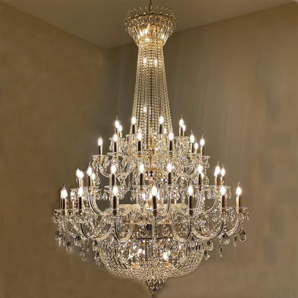 Extra Large European-Style Multi-Layers Candle Luxury Crystal Chandelier Gold Art Foyer / staircase Decorative
