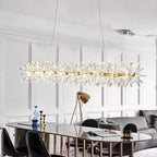 Round Wheel Frozen Ice Crystal Chandelier Light with K9 Crystals for Living Room Dining Hall