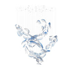 Brush Art Crystal Glass Spiral Chandelier