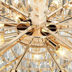 Modern Round / rectangular Raindrop Crystal Chandelier for Low-Ceiling