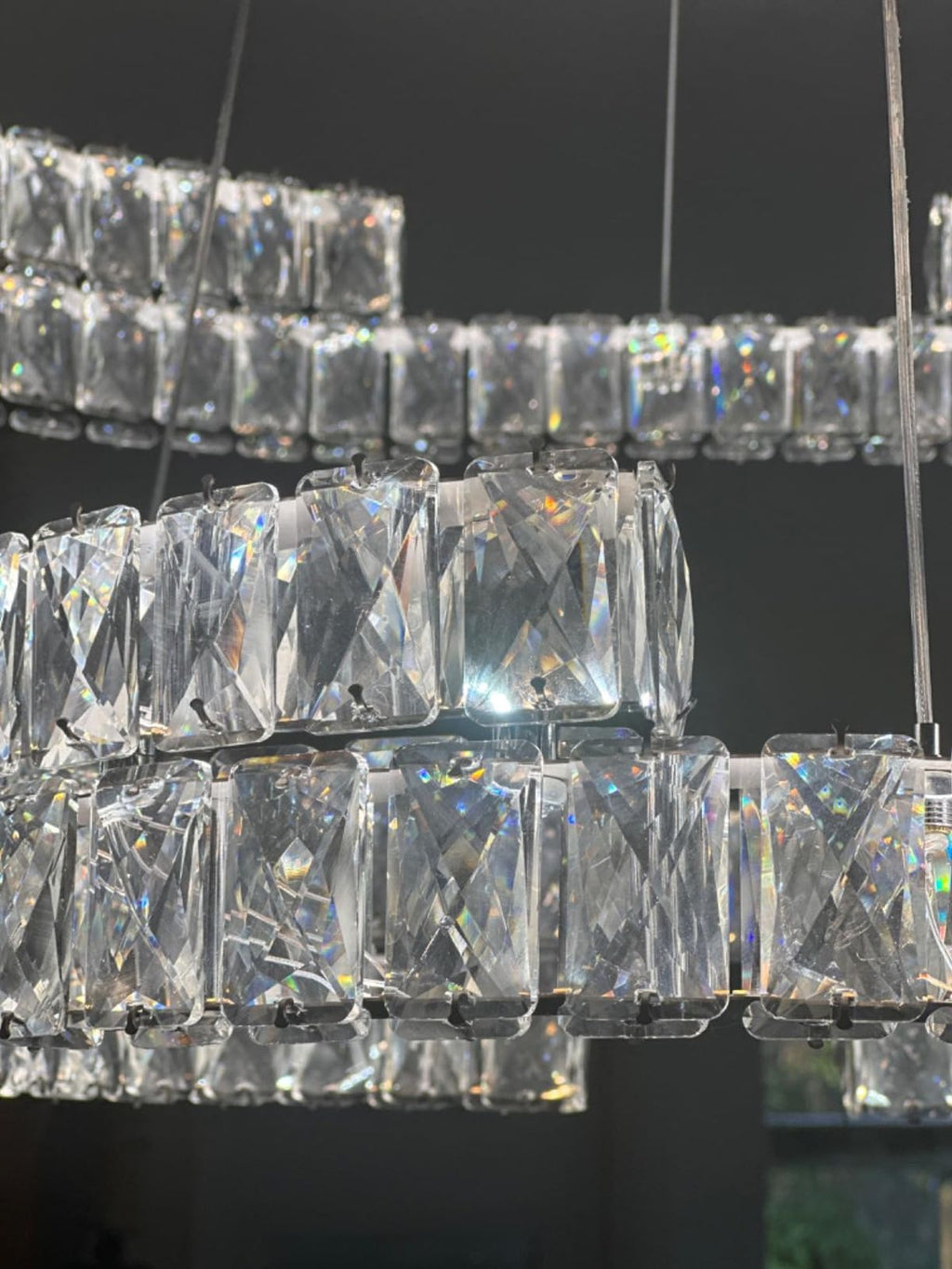 Modern Luxury Crystal Pendant Irregular Rings Chandelier Suit for Living / dining Room / bedroom