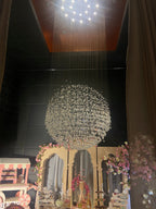 Modern Crystal Ball Raindrop Chandelier with Metal Finish for Living Room, Staircase, Foyer