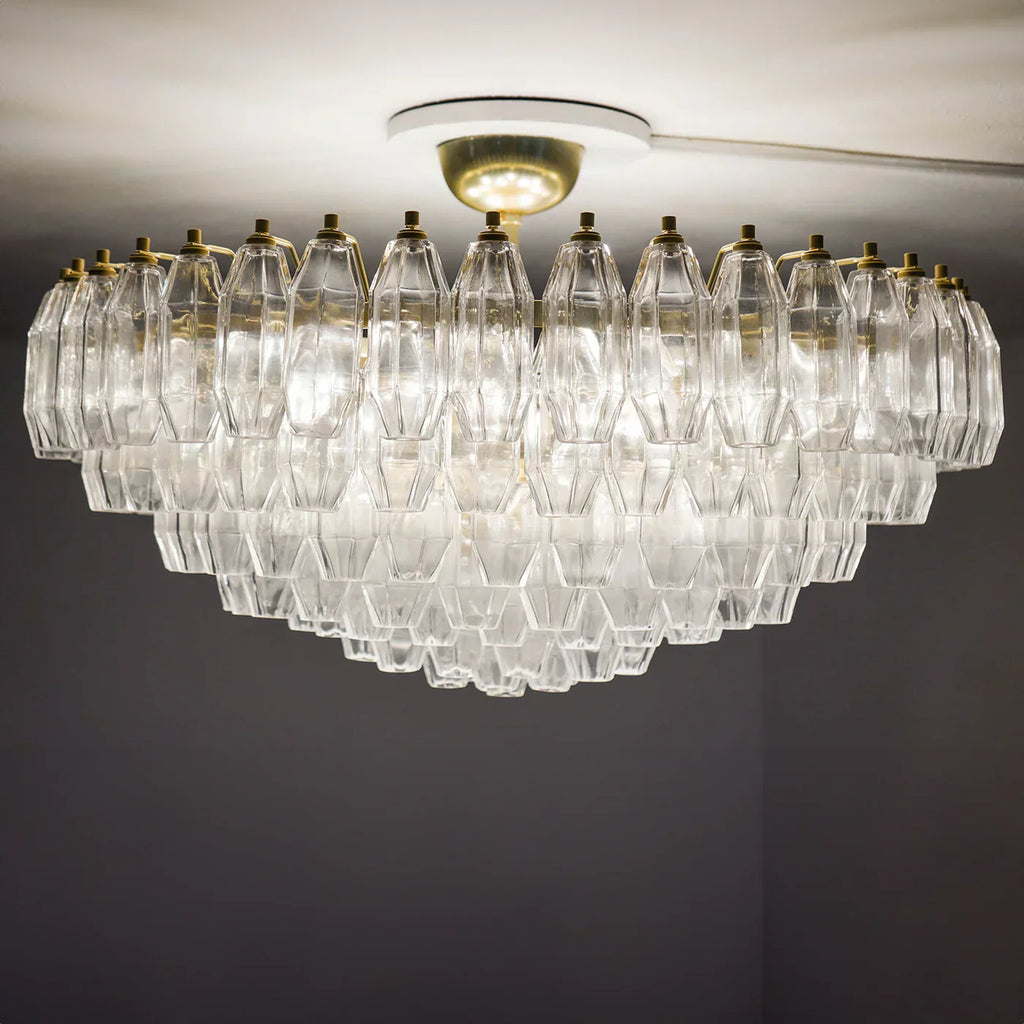 Prismatico 12-Light Clear Ceiling Lamp 35"