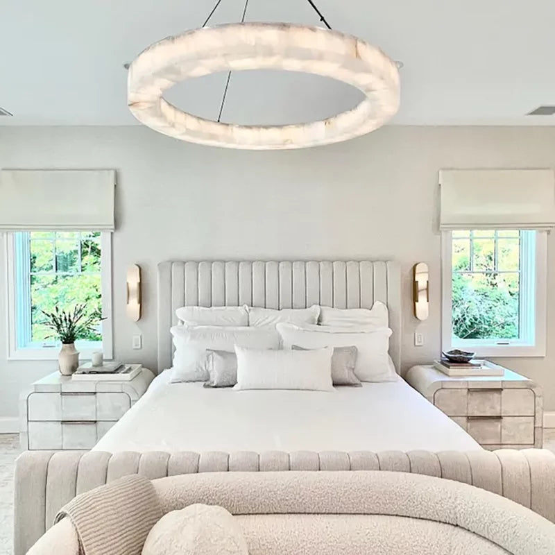 Art Alabaster Ring Chandelier for Living Room / bedroom