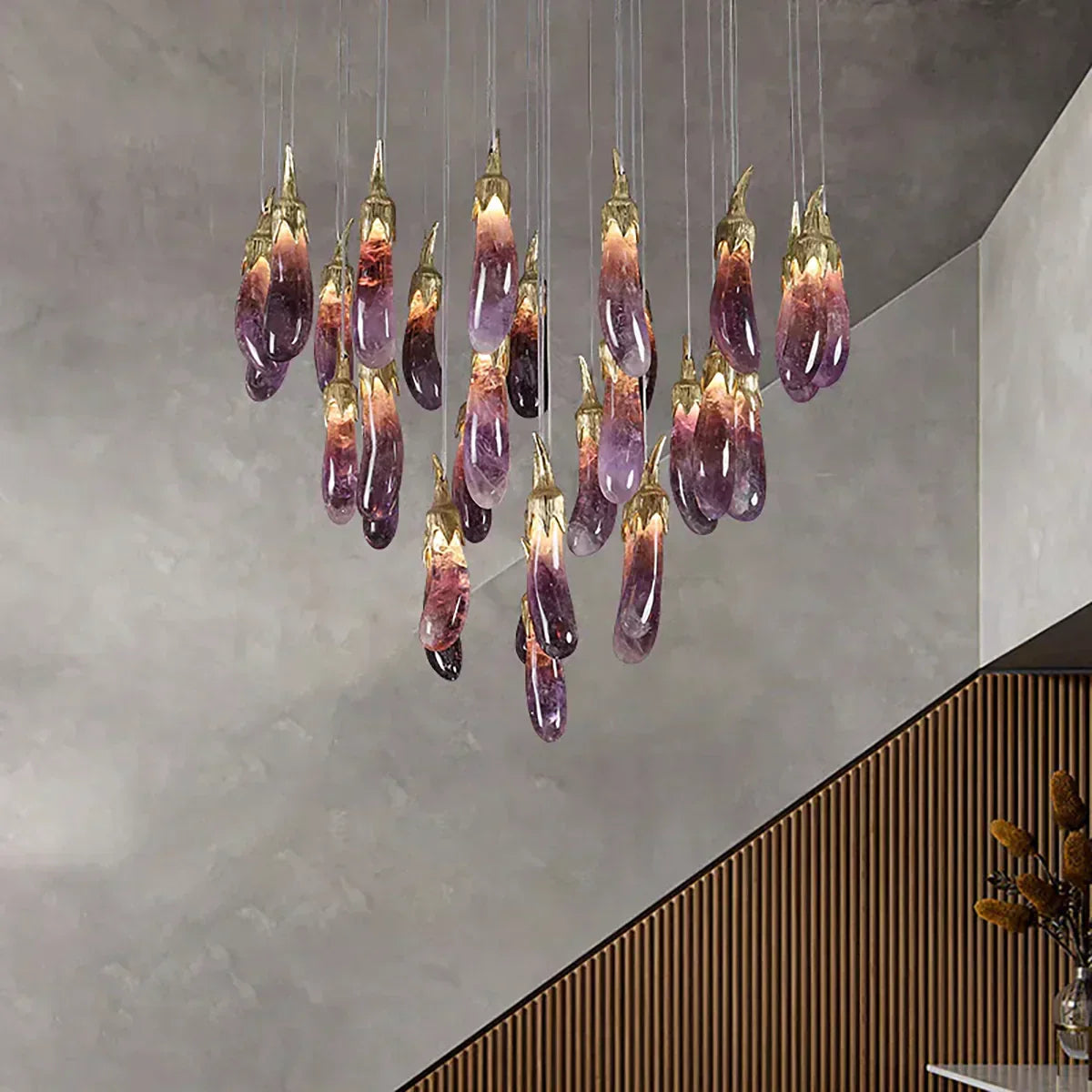 Eggplant-Shaped Chandelier Purple Color