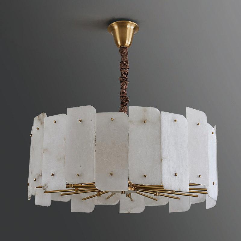 Alabaster Lorry Round Chandelier 20-Inch31"