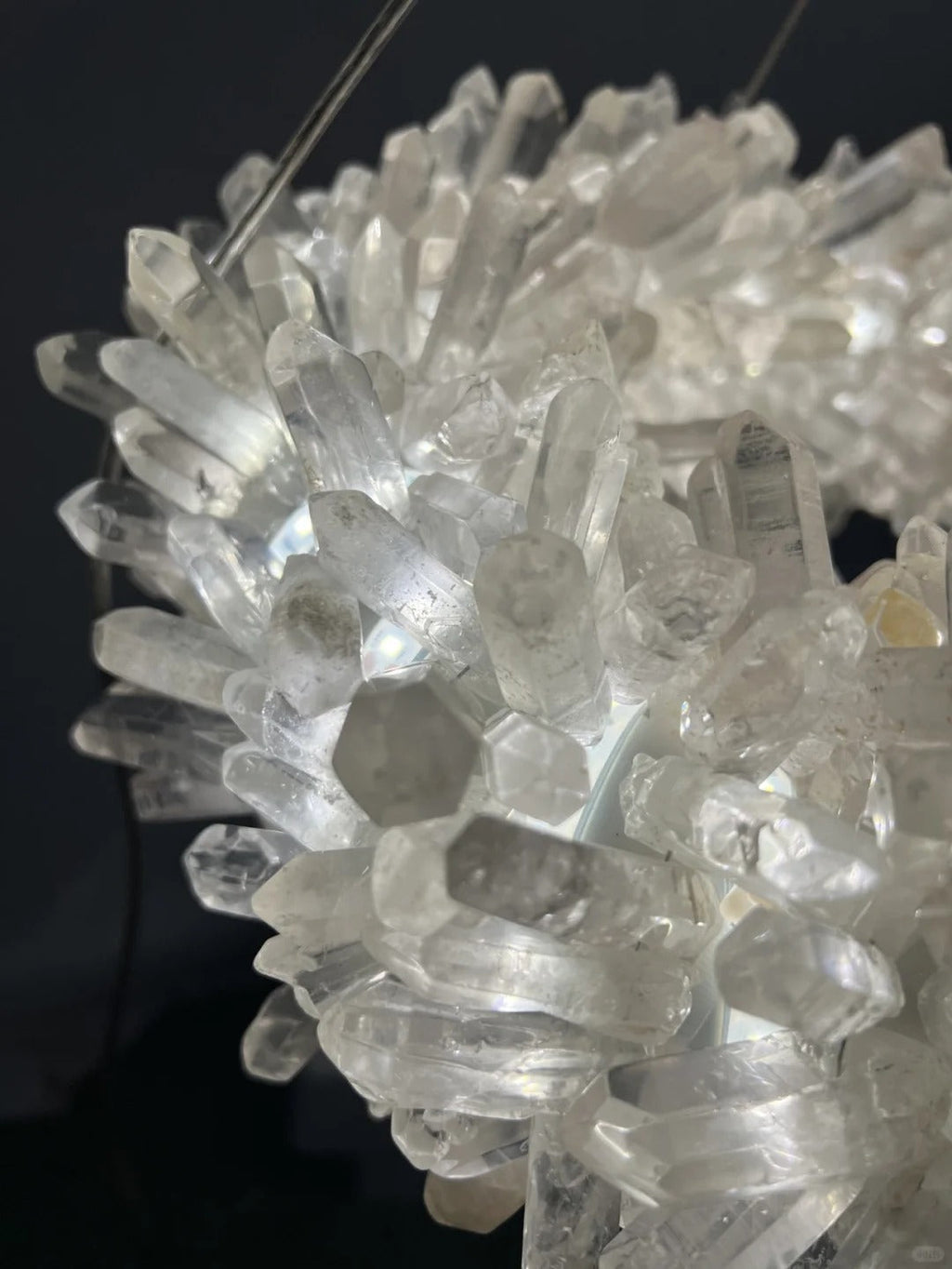 Cervine Linear Geode Quartz Crystal Pendant Light