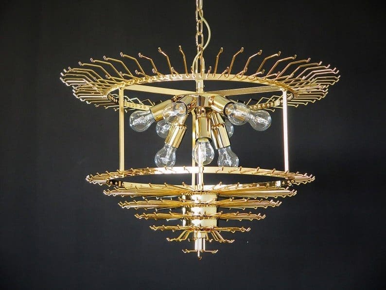 Murano Glass Chandelier – Quadriedri – 265 Prisms – Transparent