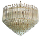 Murano Glass Chandelier – Quadriedri – 265 Prisms – Transparent