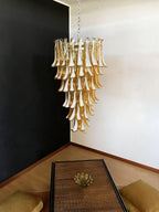 Murano Glass Chandelier – 83 Petals – Caramel
