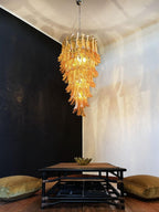 Murano Glass Chandelier – 83 Petals – Caramel
