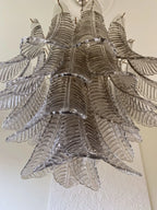 Murano Chandelier – 36 Glass Leaves – Smoked