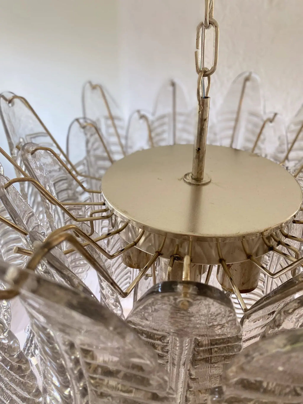 Murano Chandelier – 36 Glass Leaves – Smoked