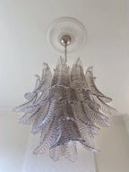 Murano Chandelier – 36 Glass Leaves – Smoked