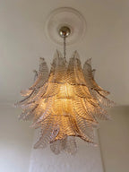 Murano Chandelier – 36 Glass Leaves – Smoked