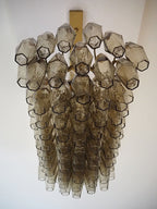Murano Chandelier – Poliedri – 84 Glasses – Smoked