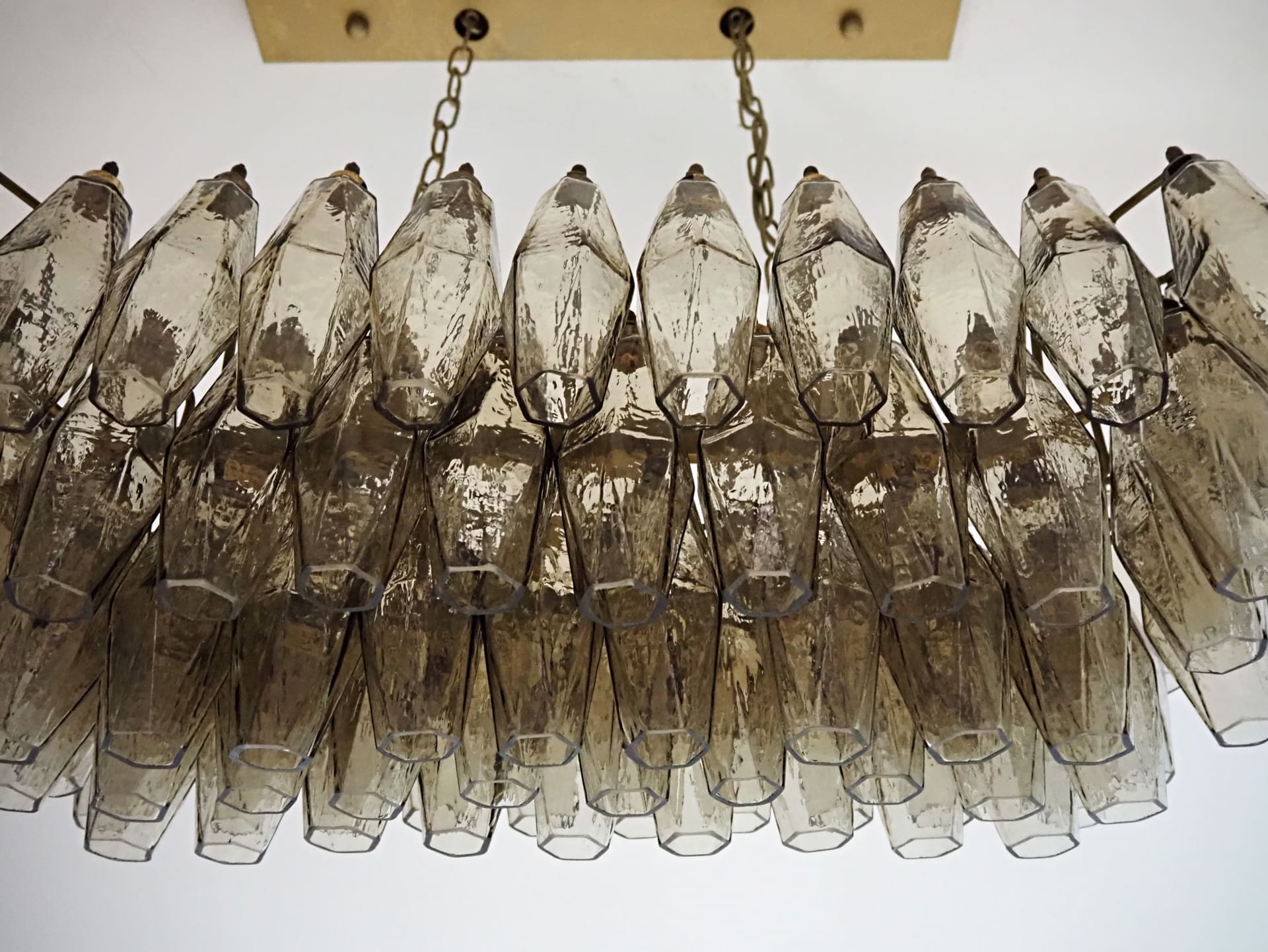 Murano Chandelier – Poliedri – 84 Glasses – Smoked