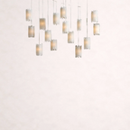 Gianna Rectangular Selenite Stone Chandelier 15 Light 20 Light