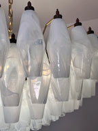 Murano Chandelier – Poliedri – 185 Glass – White Alabaster