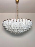 Murano Chandelier – Poliedri – 185 Glass – White Alabaster