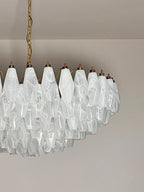 Murano Chandelier – Poliedri – 185 Glass – White Alabaster