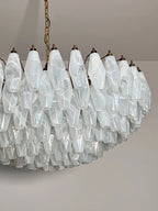 Murano Chandelier – Poliedri – 185 Glass – White Alabaster